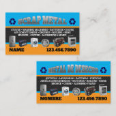Scrap Metal Pickup Business Cards English-Spanish 名刺 (正面/裏面)