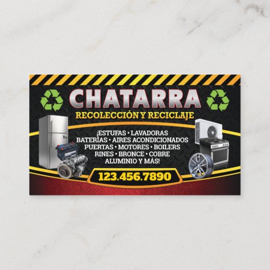 Scrap Metal Pickup Recycle Bilingual Business Card 名刺 (裏面)