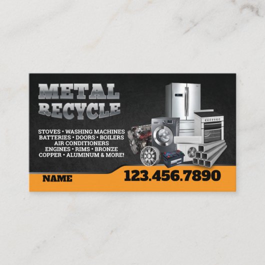Scrap Metal Recycle English-Spanish Business Card 名刺 (正面)