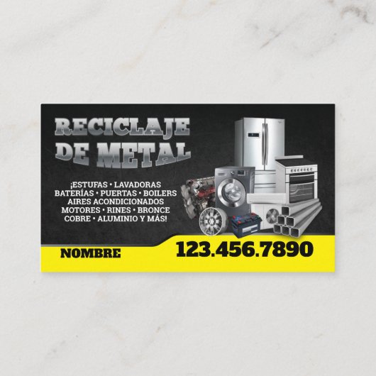 Scrap Metal Recycle English-Spanish Business Card 名刺 (裏面)