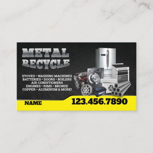 Scrap Metal Recycle English-Spanish Business Card 名刺 (正面)