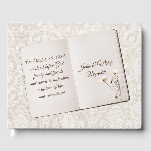 Scrapbook On Damask For Anniversary Party ゲストブック (正面)