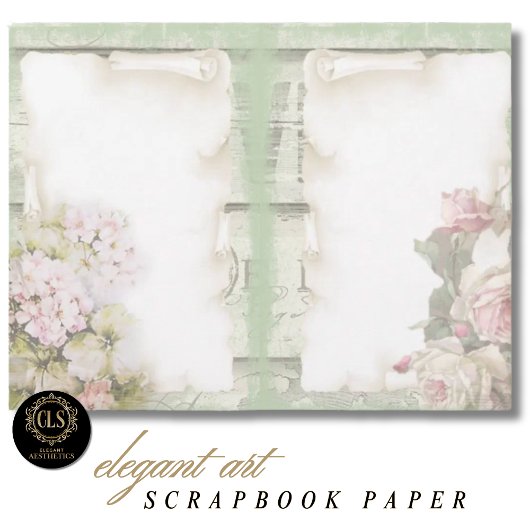 Scrapbook Paper – Vintage Floral Ephemera