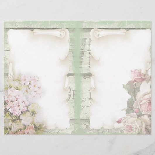 Scrapbook Paper – Vintage Floral Ephemera (正面)