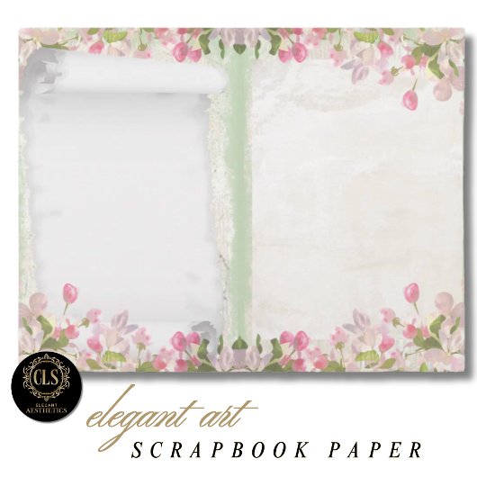 Scrapbook Paper – Vintage Floral Ephemera 2
