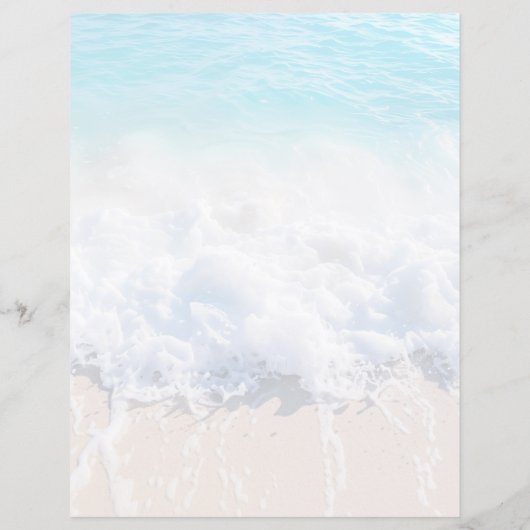 Scrapbook Sea Foam Blue Ocean Custom Paper (裏面)