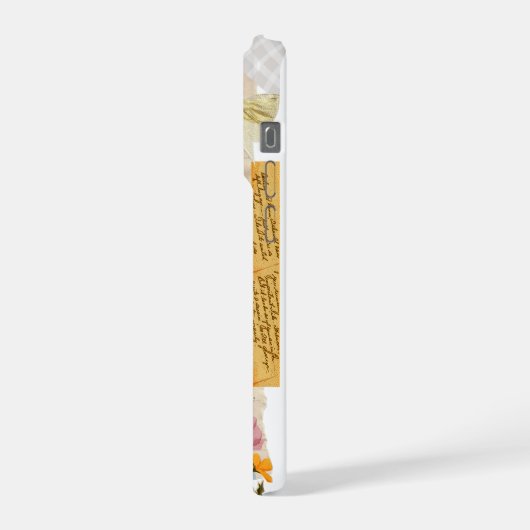 Scrapbook Style Floral Journal Cover Case iPhoneケース (左側面)