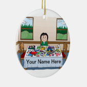 Scrapbooker -女性 セラミックオーナメント (右)