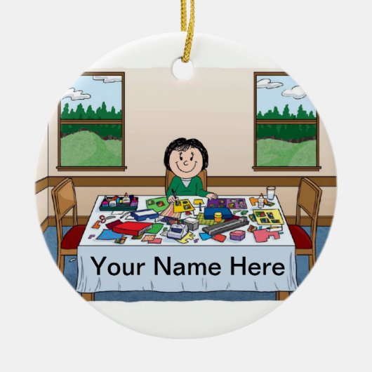 Scrapbooker -女性 セラミックオーナメント (正面)