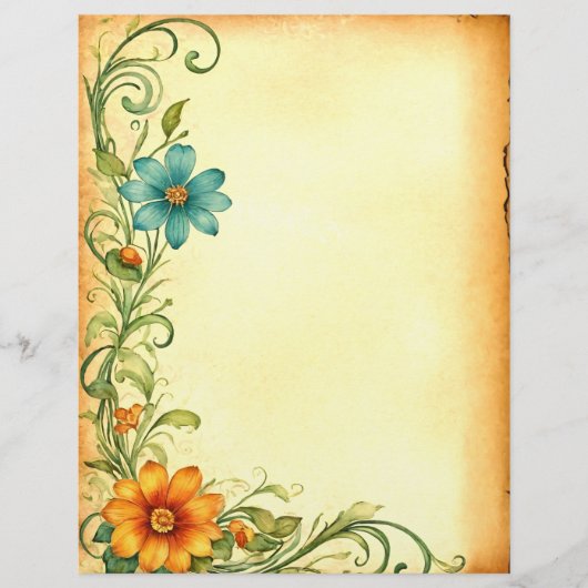 Scrapbooking Junkjournal Vintage Blumen Rahmen (正面)