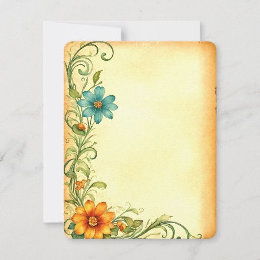 Scrapbooking Junkjournal Vintage Blumen Rahmen 出欠カード (正面)