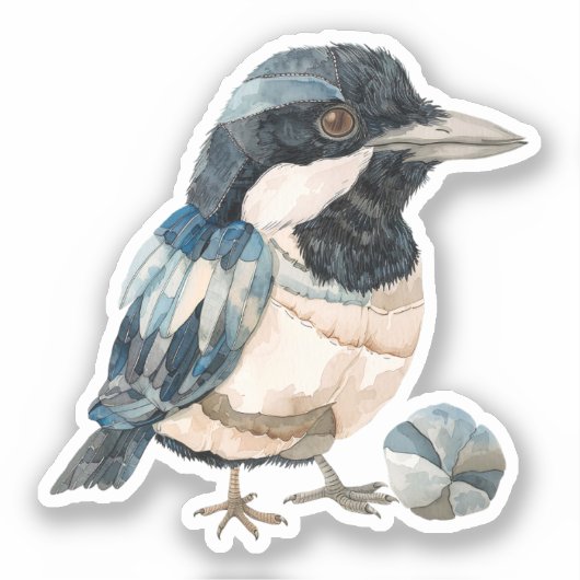 Scrapbooking Magpie Birdシール シール (正面)