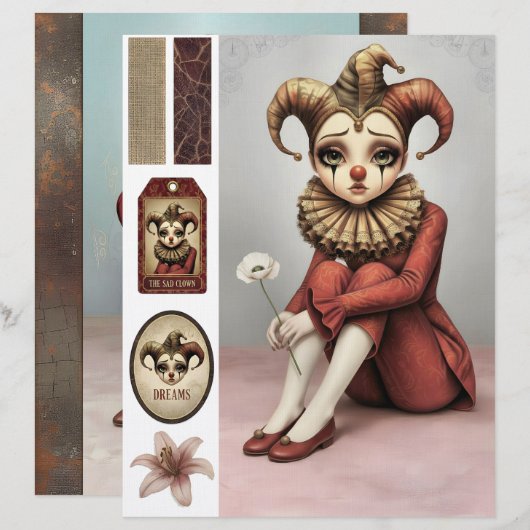 Scrapbooking Sheet whimsical gothic illustration レターヘッド (正面/裏面)