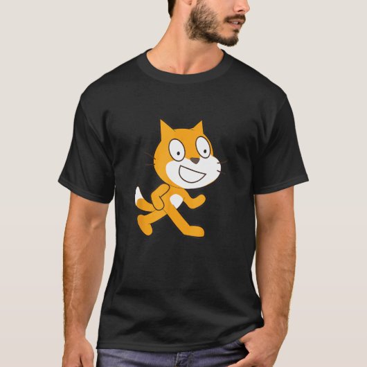 Scratchプログラミング言語公式マスコットキャットT Tシャツ (正面)