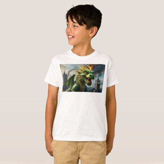 Scratch the Terrifying Dragon Fantasy Art Tシャツ (正面フル)