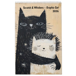Scratch & Whiskers – Graphic Cat Calendar 2026 カレンダー