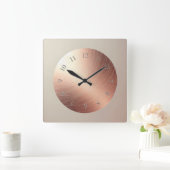 scratched copper plate スクエア壁時計 (ホーム)