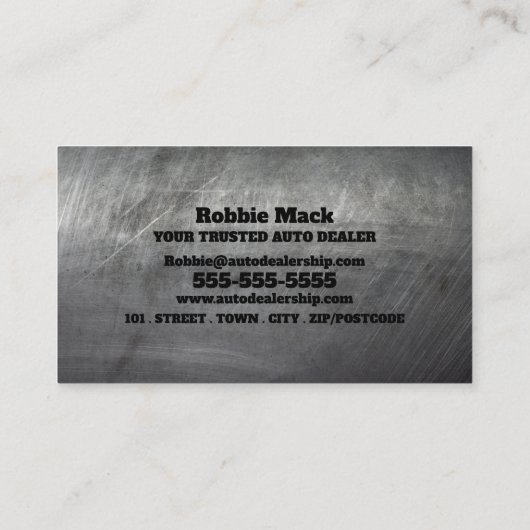 Scratched Metal Effect、Auto Dealer 名刺 (裏面)