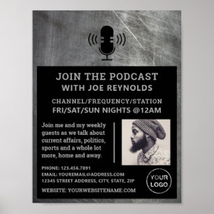 Scratched Metal Effect, Podcaster, Podcast Advert ポスター