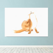Scratching fox キャンバスプリント (インサイチュ (ウッドフロア))