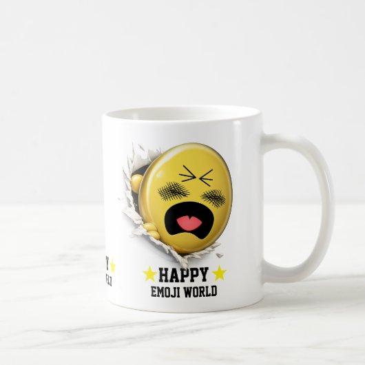 Scratchy Emoji Classic White Mug | 3D Character コーヒーマグカップ (右)