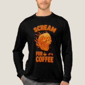 Scream for Coffee Spooky Skull Halloween トライブレンドTシャツ (正面)