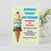 Scream FOUR アイスクリーム、4歳の誕生日 招待状 (スタンド正面)