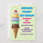 Scream FOUR Ice Cream, 4th Birthday  招待状 (正面)
