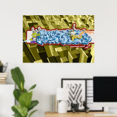 Scream (Graffiti-Style, SUPER_SHMOOVE) ポスター (ホームオフィス)