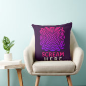 Scream Here | Pink & Purple Ripple Throw Pillow クッション (椅子)