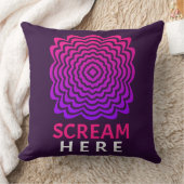 Scream Here | Pink & Purple Ripple Throw Pillow クッション (ブランケット)
