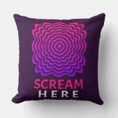 Scream Here | Pink & Purple Ripple Throw Pillow クッション (正面)