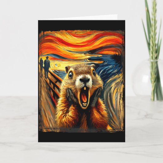 Scream Parody Funny Animal Painting Artistic Groun カード (正面)