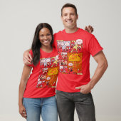 Screamin Kittehs Meww Comikhe Button friend boy Tシャツ (ユニセックス)