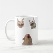 Screaming Cat Set Funny Meme for Cat Lovers Mug コーヒーマグカップ (左)