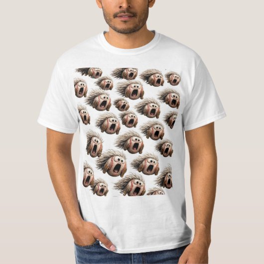 Screaming Chaotic Baseball Pattern Tシャツ (正面)