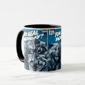 Screaming Faces in Black and White Zine Art マグカップ (正面左)