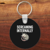 Screaming Internally Funny Ossum Anxiety Meme  キーホルダー (正面)