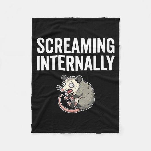 Screaming Internally Funny Ossum Anxiety Meme  フリースブランケット (正面)