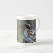 Screeching Owl Latte mok ボーンチャイナマグカップ (正面右)