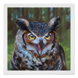 Screeching Owl Poster Print ポスター