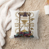 Screen Time Referee T Shirt, Fair Play Enforcer クッション (ブランケット)