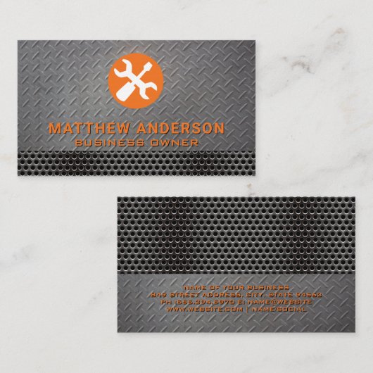 Screw Driver Wrench | Metal Background | Steel 名刺 (正面/裏面)