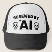 Screwed by AI™ Trucker Hat キャップ (正面)