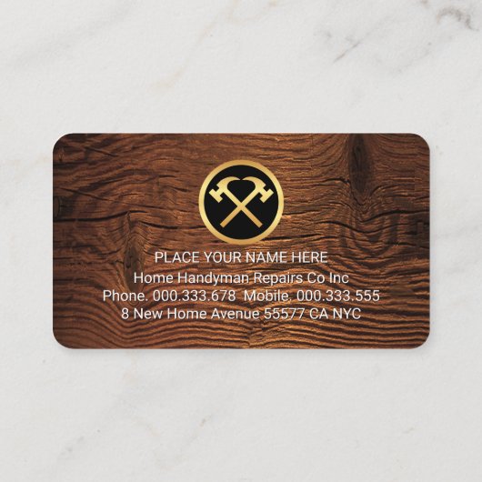 Screwed HANDYMAN Tools On Wood 名刺 (裏面)