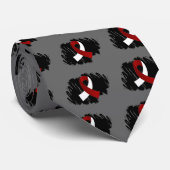 Scribbのヘッド首の蟹座のバーガンディの白いリボン ネクタイ (ロール)