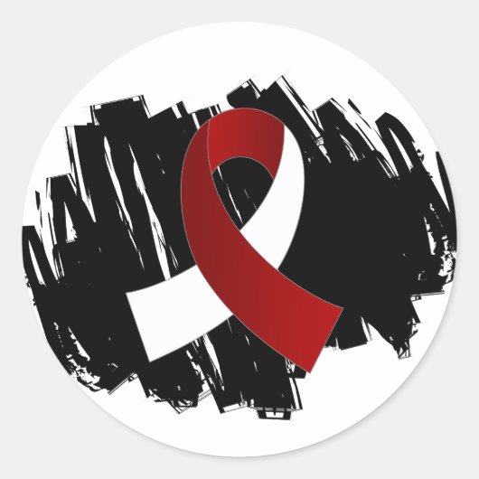 Scribbのヘッド首の蟹座のバーガンディの白いリボン ラウンドシール (正面)