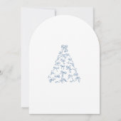 Scribble Blue Bow Christmas Tree Bridal Shower 招待状 (裏面)