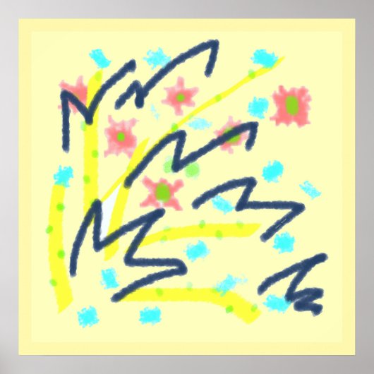 Scribble Buds Art Posterプリント結婚のホームオフィス ポスター (正面)