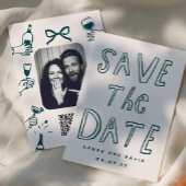 Scribble Funny Doodle Save the date 招待状